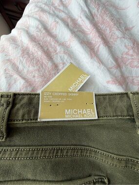 Michael Kors Olive Green Izzy Cropped Skinny Jeans